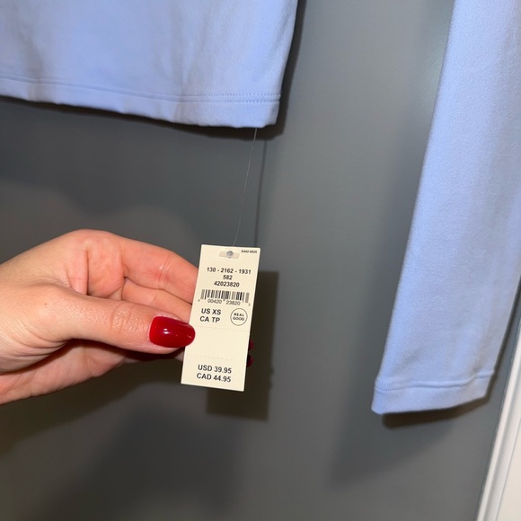 OFFLINE by AERIE Butter Soft Periwinkle Long Sleeve Backless Top - Picture 5 of 6